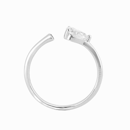 Dewdrop Pear Moissanite Ring