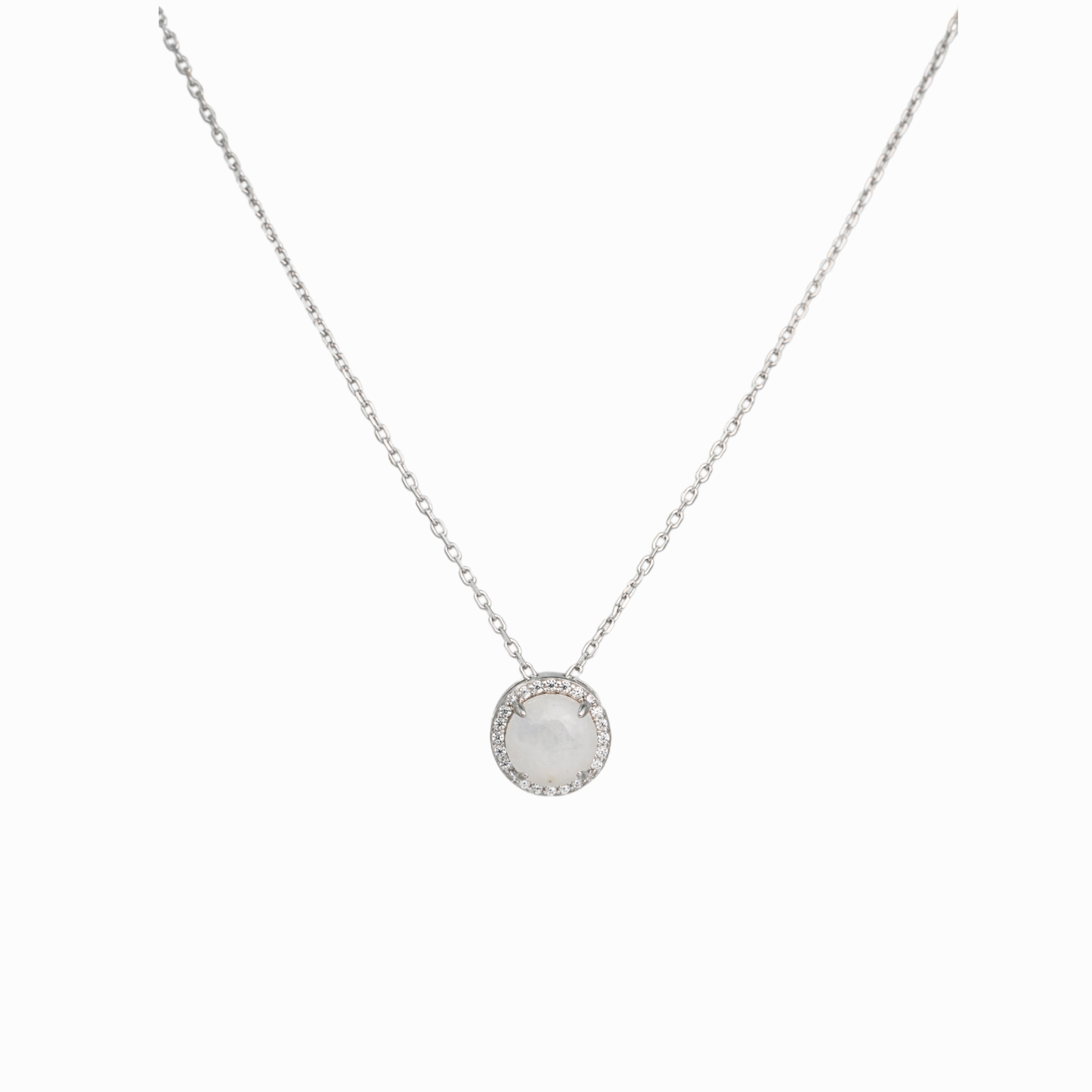 Lunar Halo Moonstone Pendant Necklace