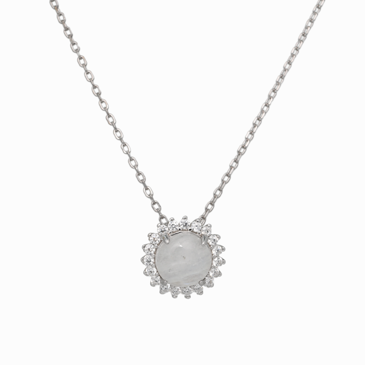 Burst Halo Moonstone Necklace
