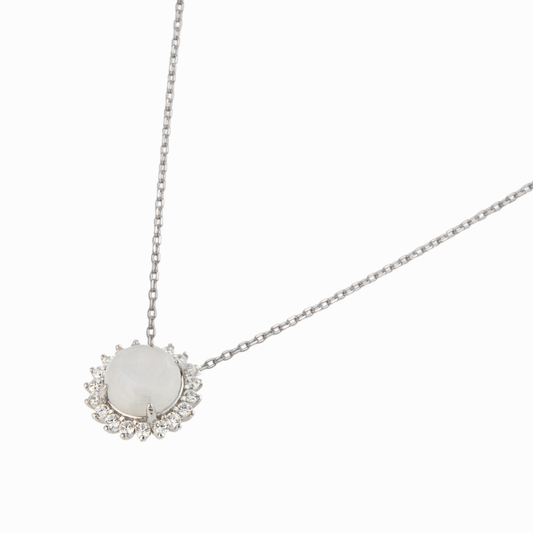 Burst Halo Moonstone Necklace