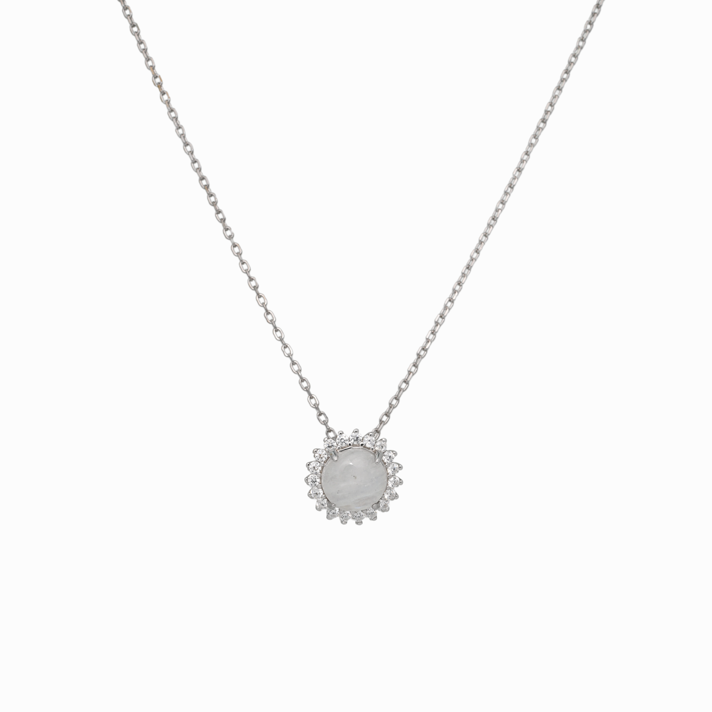 Burst Halo Moonstone Necklace