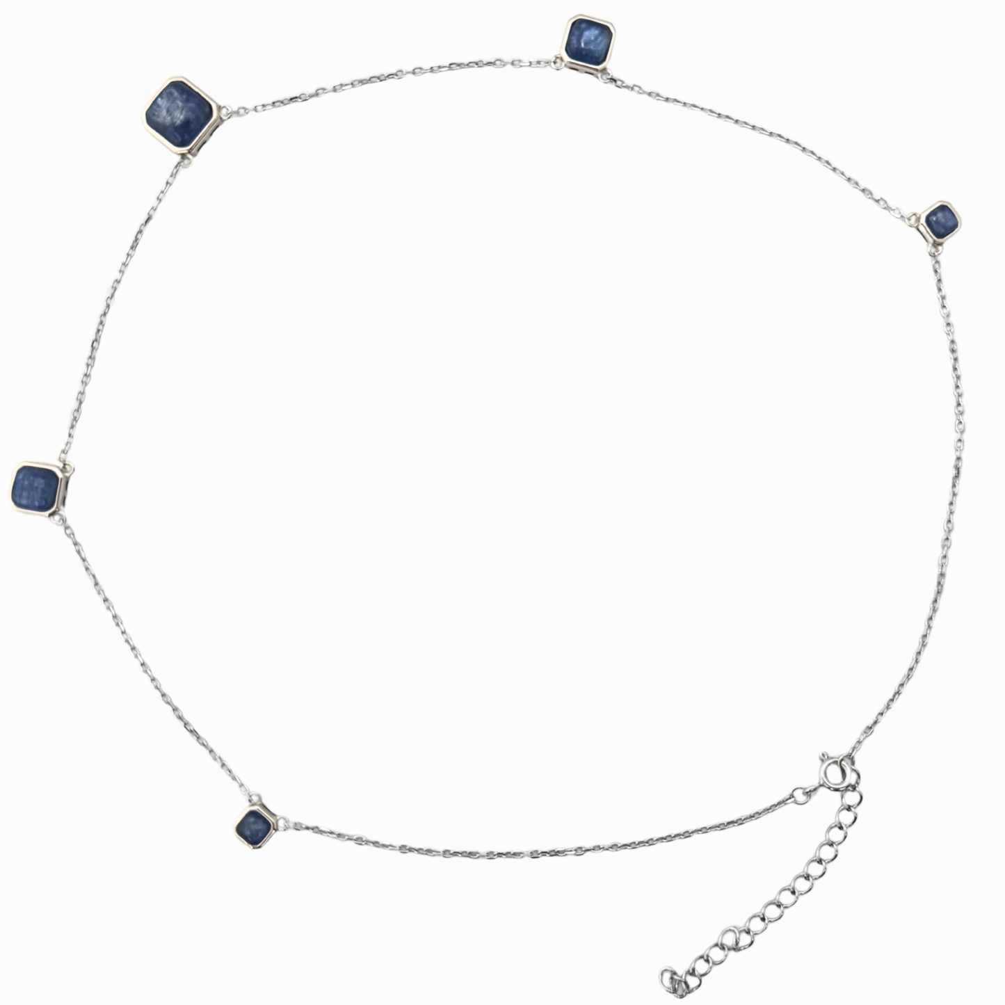 Midnight Aura Kyanite Station Necklace