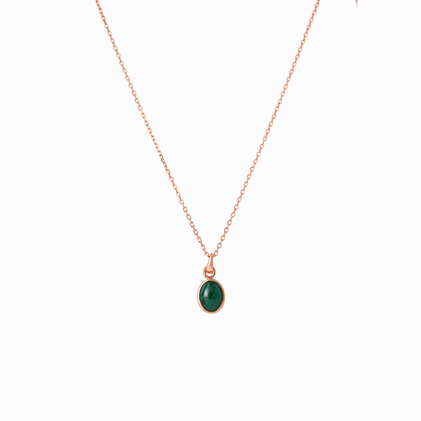Malachite Oval Pendant Necklace