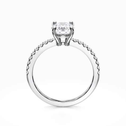 Scallop Pave 18K Solid Gold Ring