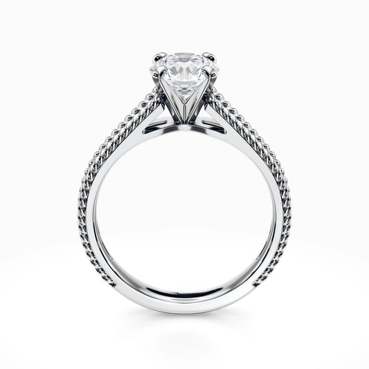 Split Shank Cathedral Rope 18K Solid Gold Ring