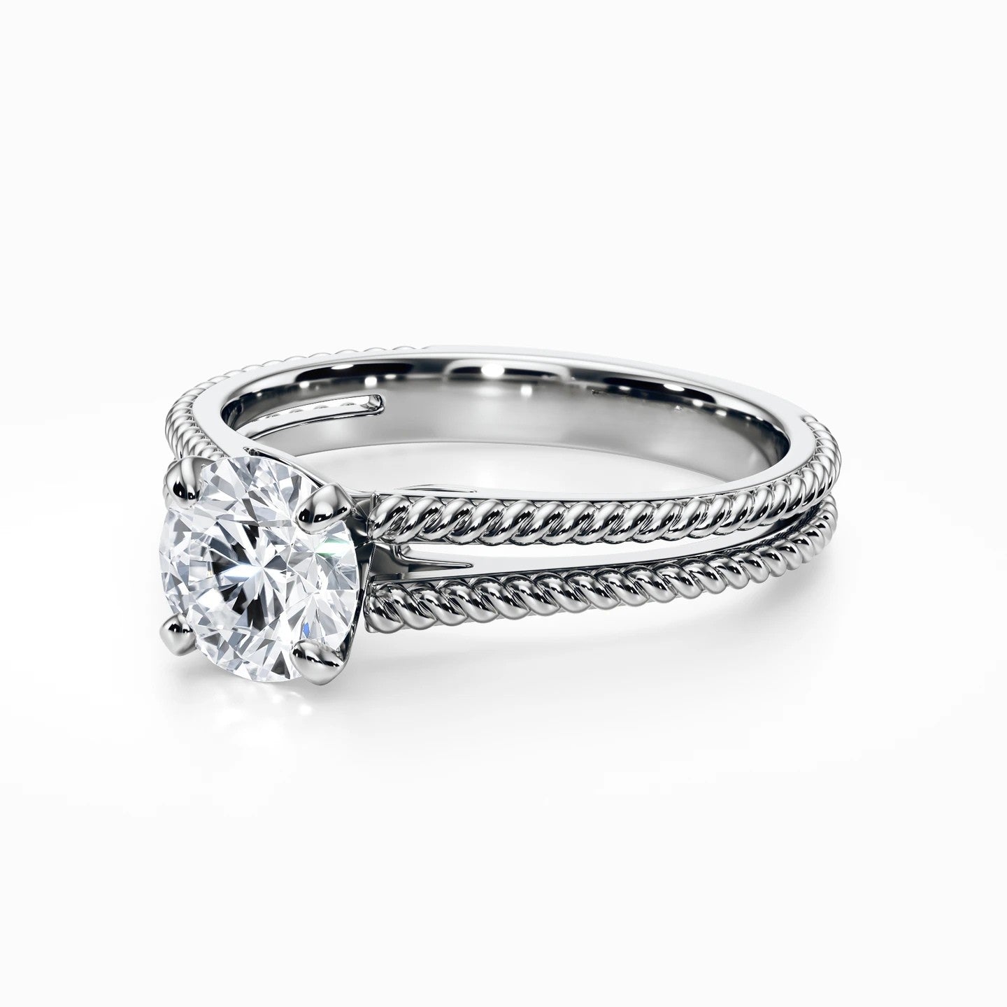 Split Shank Cathedral Rope Ring