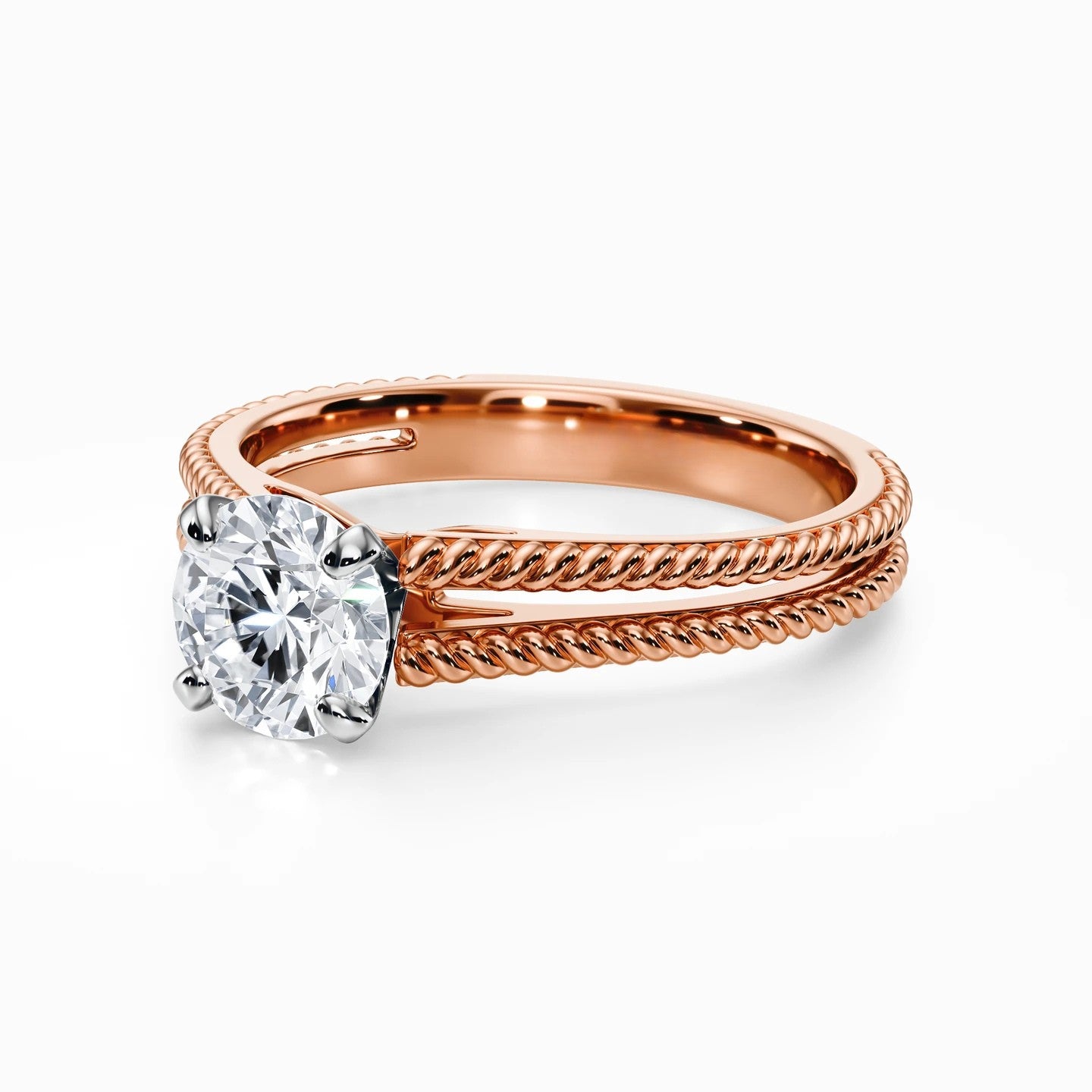 Split Shank Cathedral Rope Ring