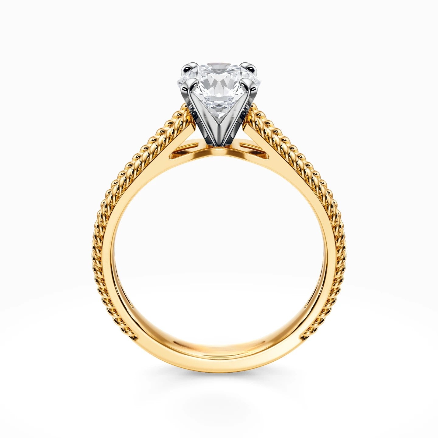 Split Shank Cathedral Rope Ring