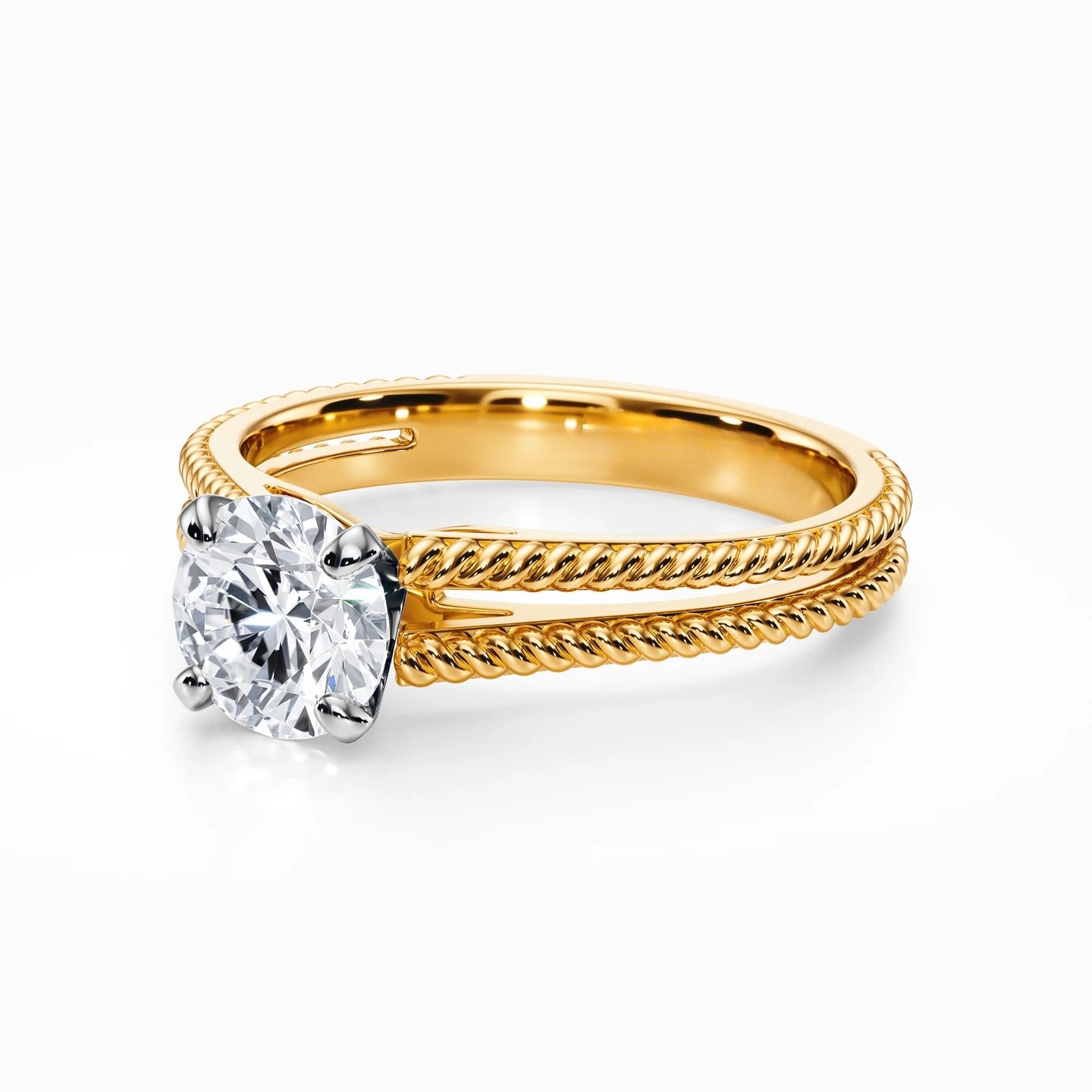 Split Shank Cathedral Rope Ring