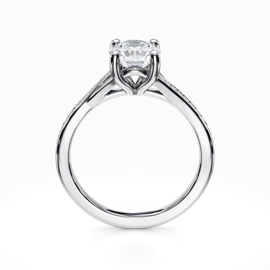 Split Shank Micro Pave 18K Solid Gold Ring