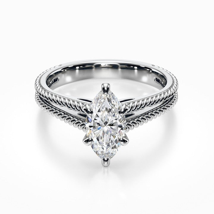 Split Shank Cathedral Rope Ring