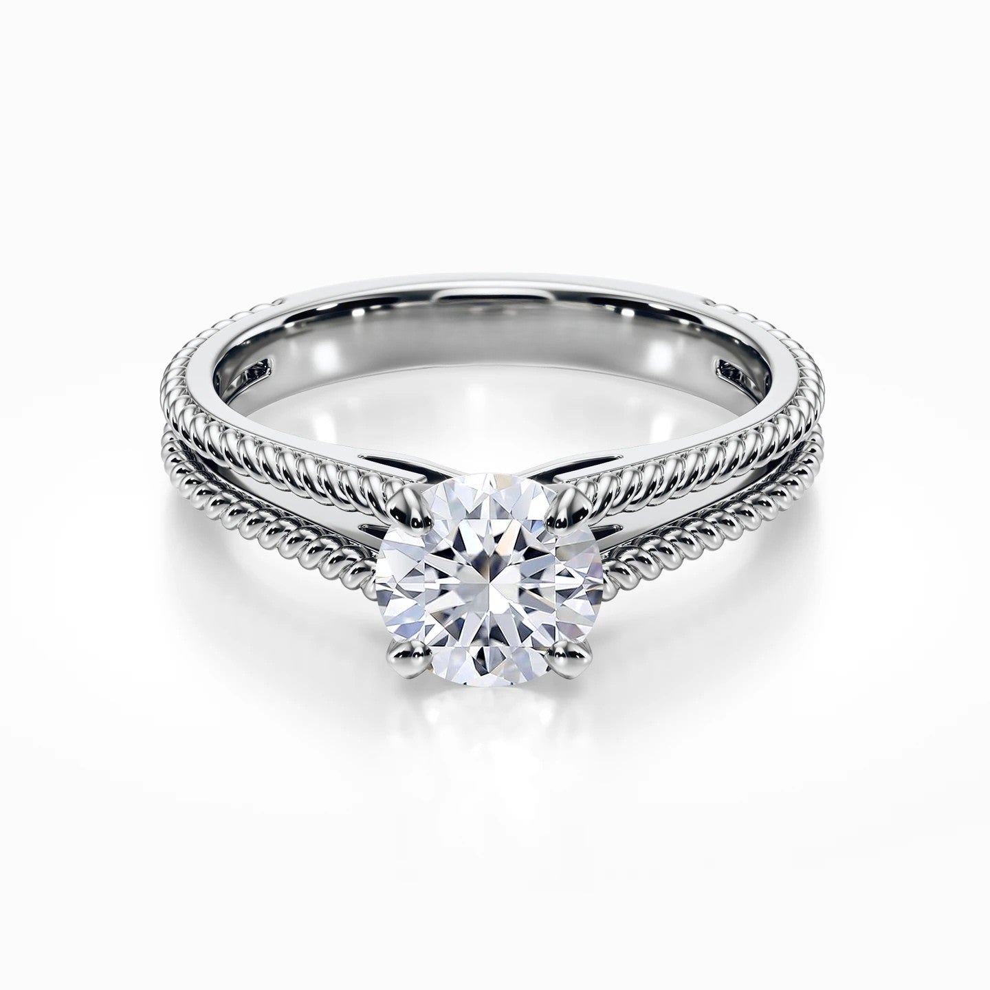 Split Shank Cathedral Rope Ring