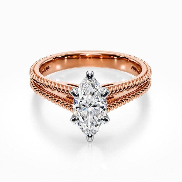 Split Shank Cathedral Rope Ring