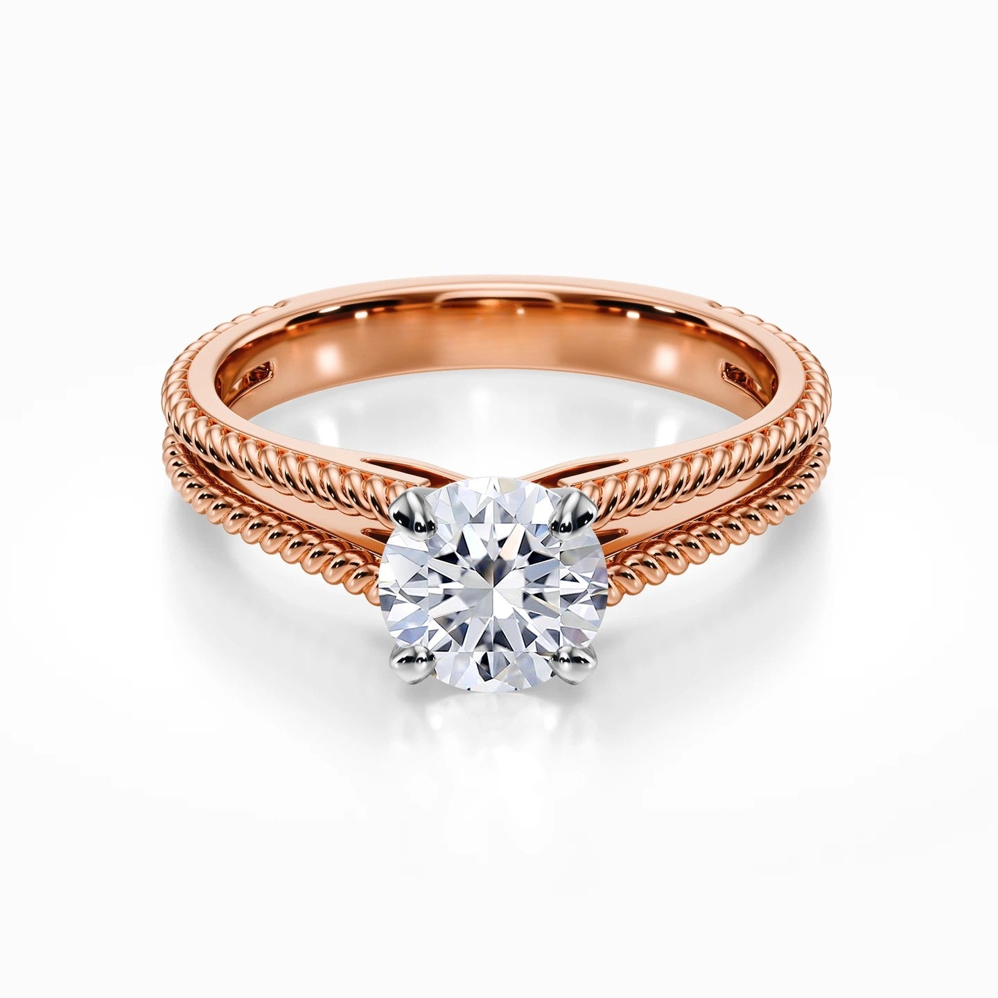 Split Shank Cathedral Rope Ring