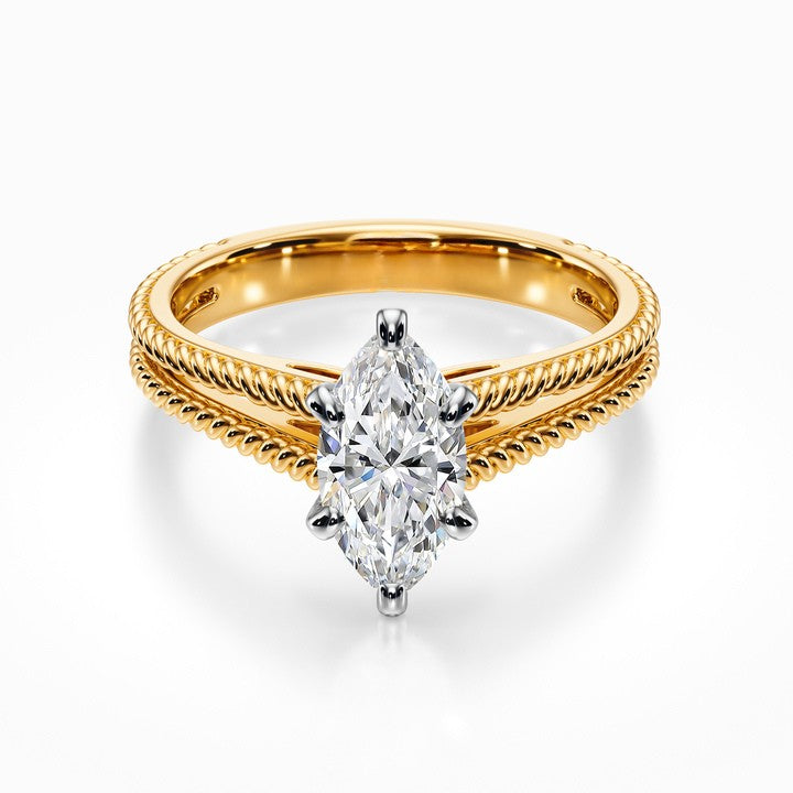 Split Shank Cathedral Rope Ring