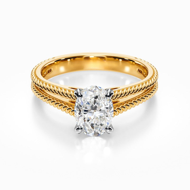 Split Shank Cathedral Rope Ring