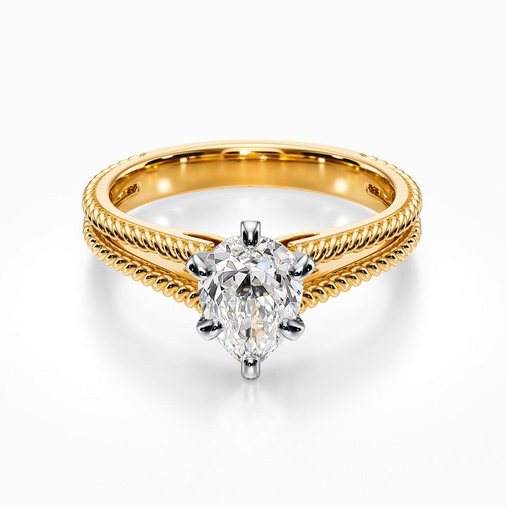 Split Shank Cathedral Rope Ring