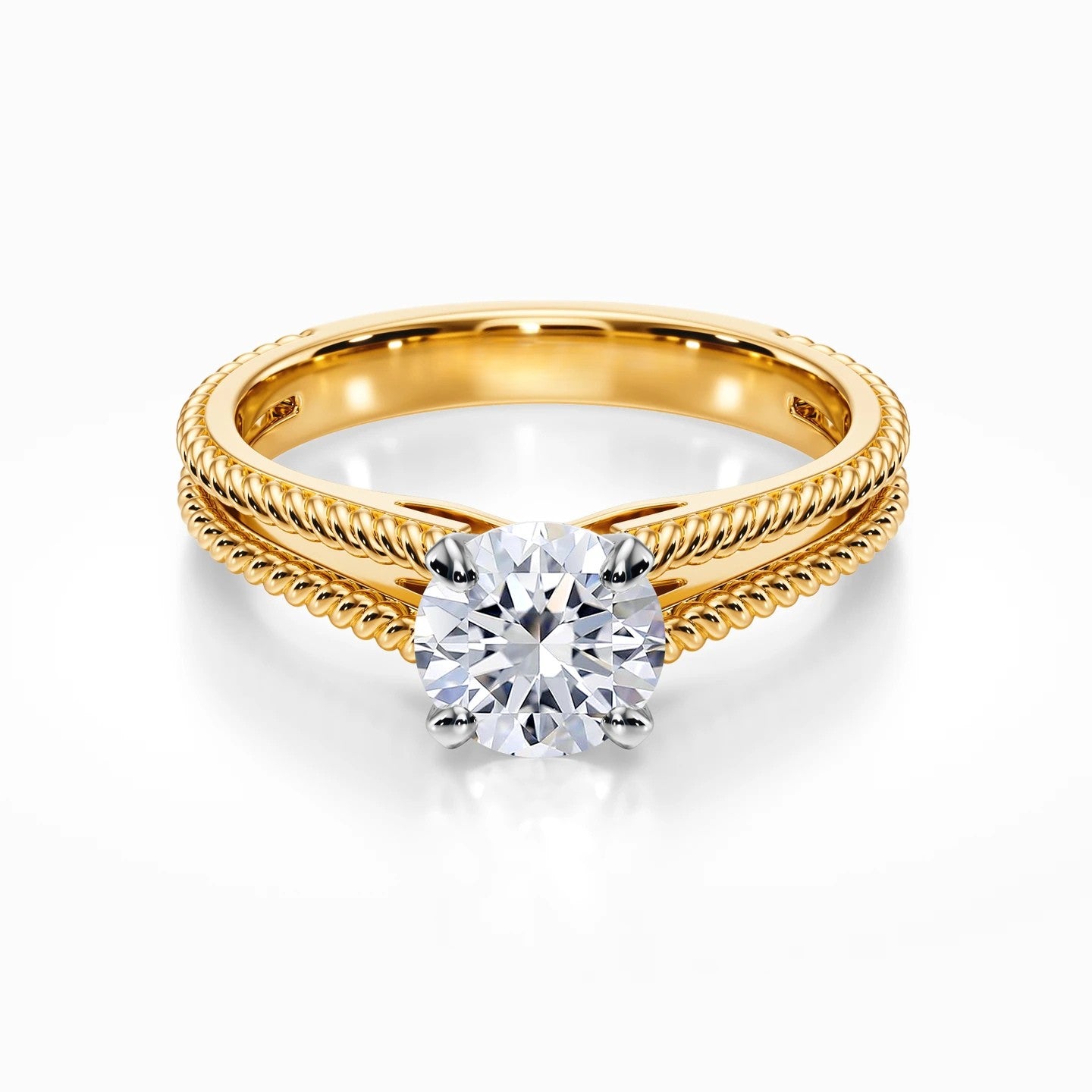 Split Shank Cathedral Rope Ring