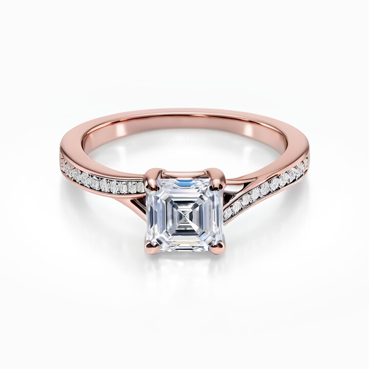 Split Shank Micro Pave 18K Solid Gold Ring