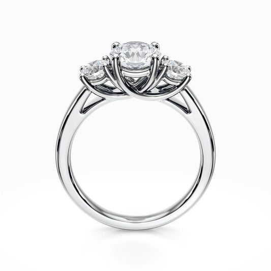 Trellis 3-Stone 18K Solid Gold Ring