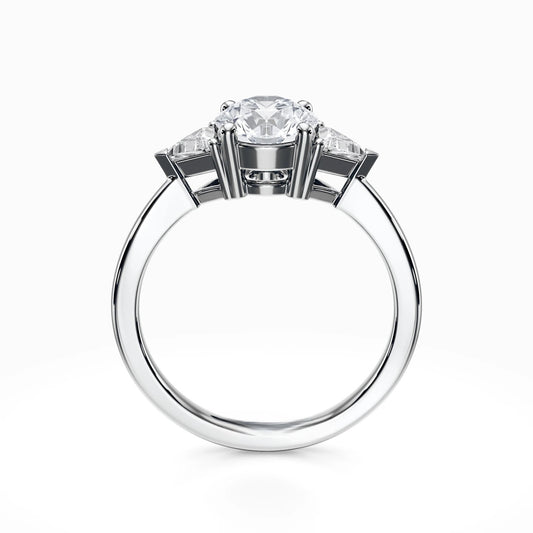 Trillion 3-Stone 18K Solid Gold Ring