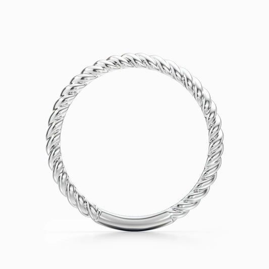 Twisted Rope Wedding Band in White Gold