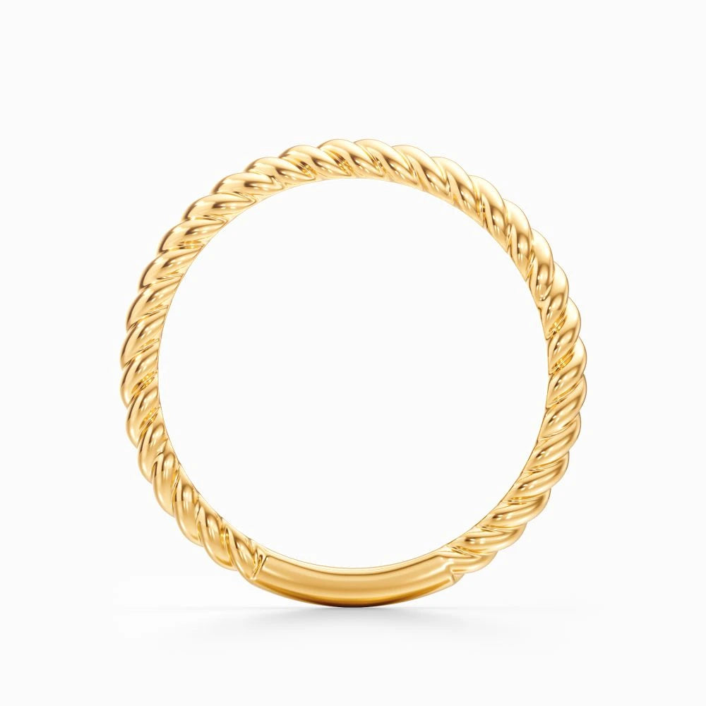 Twisted Rope Wedding Band in White Gold