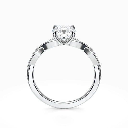 Classic Twisted Solitaire 18K Solid Gold Ring