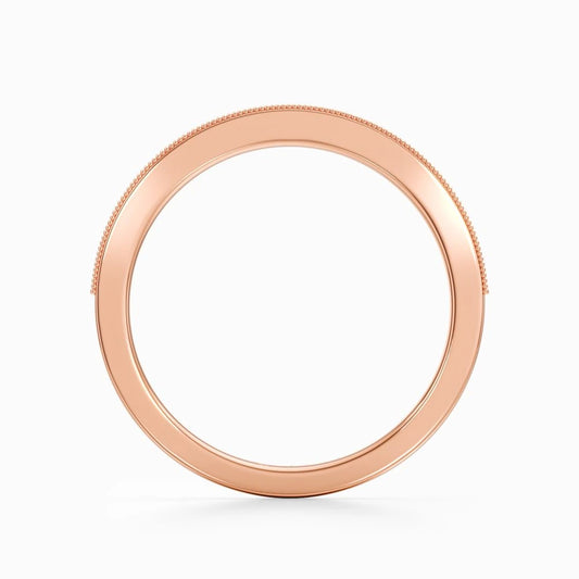 Vintage Milgrain Wedding Band in Rose Gold