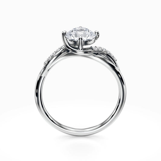 Vintage Twisted Pave 18K Solid Gold Ring