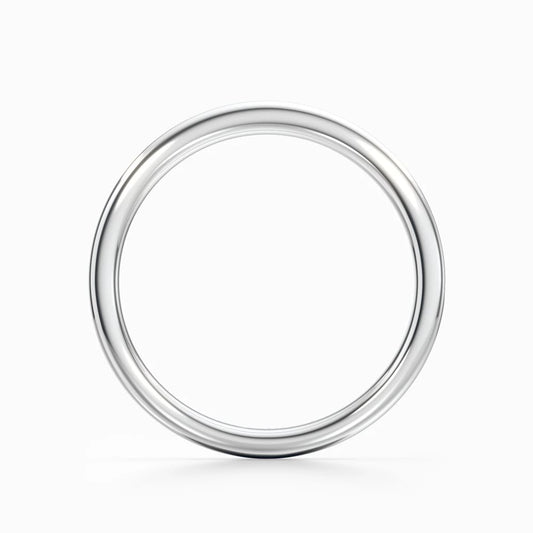 Round Channel Pave Wedding Band in White Gold