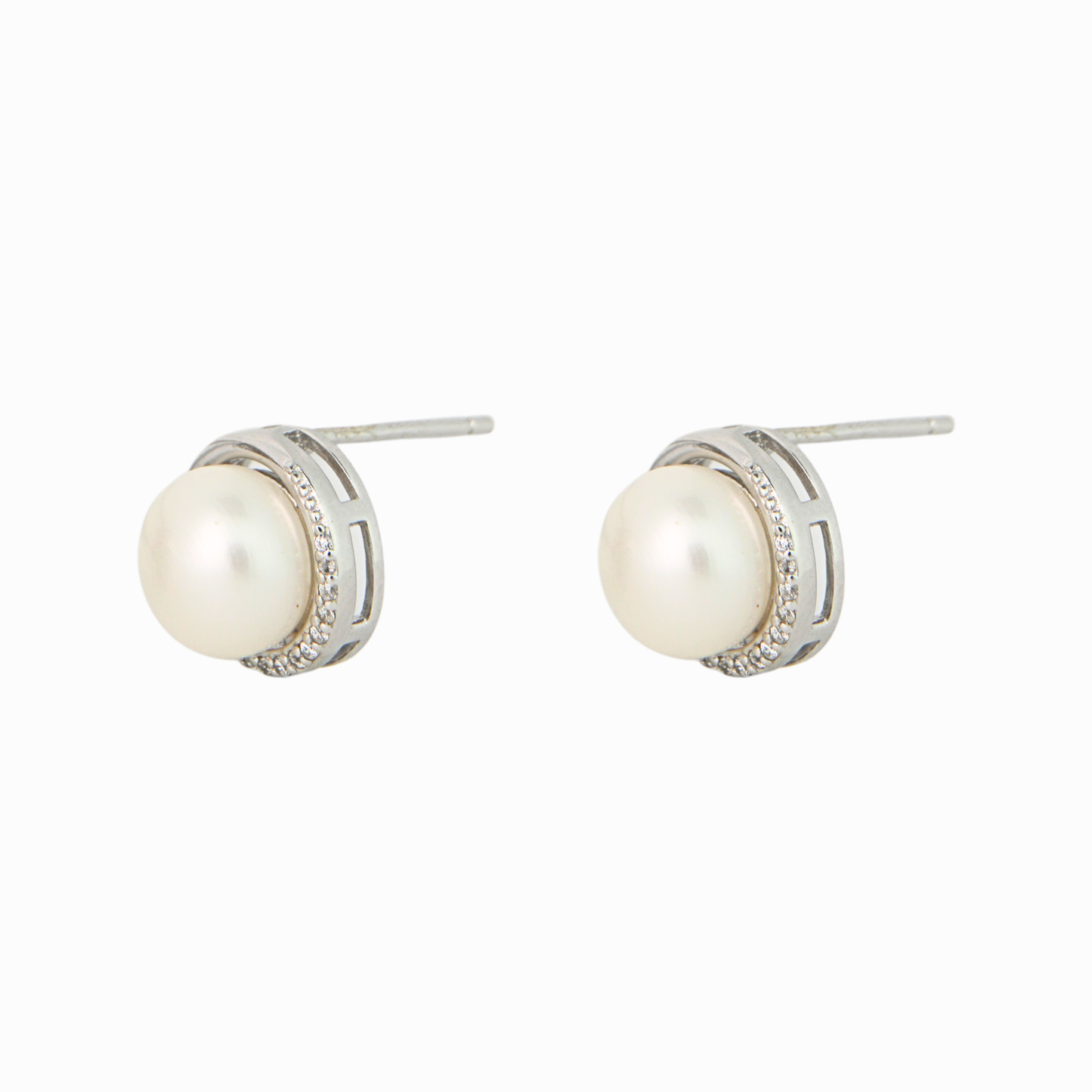Halo Embrace Pearl Stud Earrings