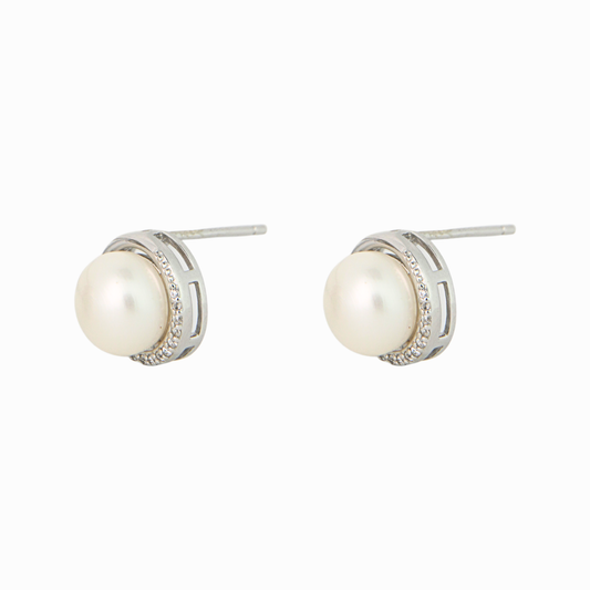 Halo Embrace Pearl Stud Earrings