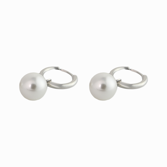 Elegant Pearl Hoop Earrings