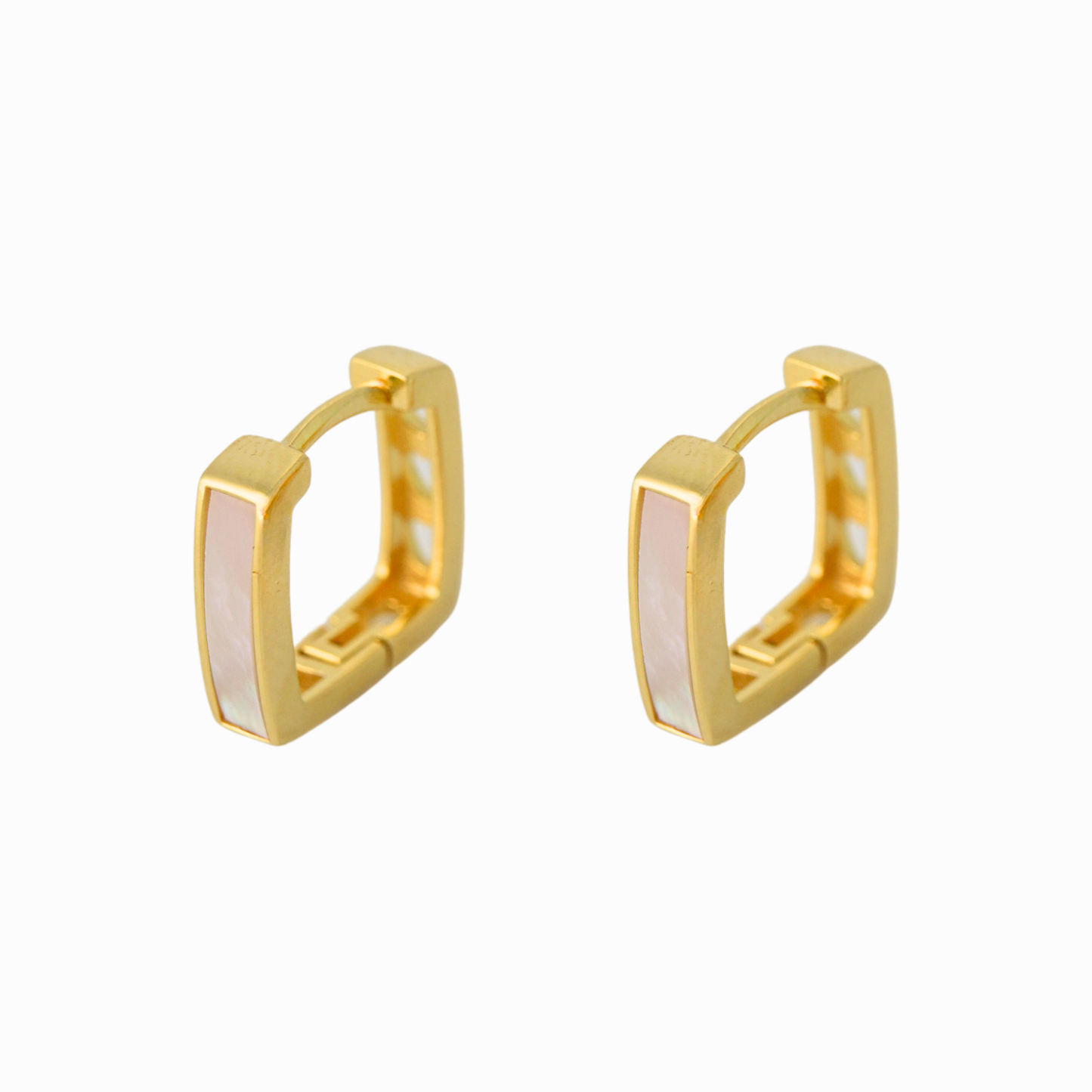Contour Mother of Pearl Huggie Earring