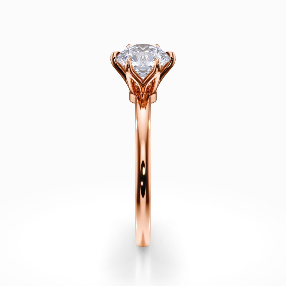 Lotus Solitaire Ring