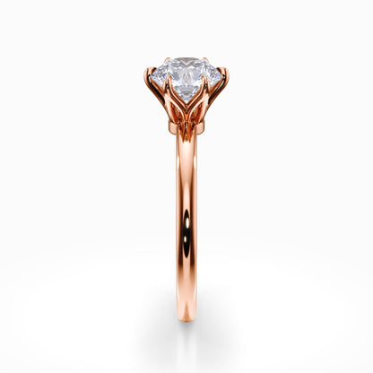 Lotus Solitaire Ring