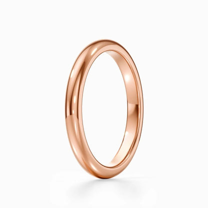 Classic D Wedding Band in Yellow Gold
