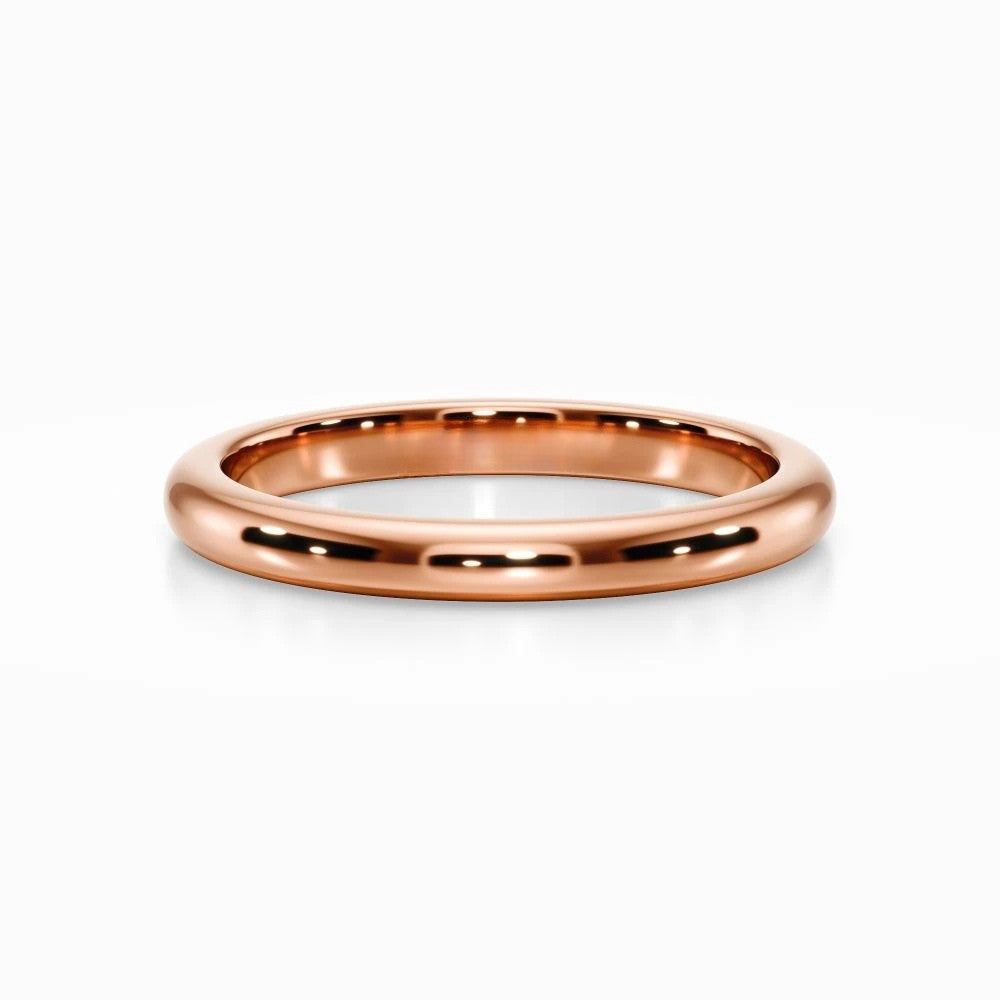 Classic D Wedding Band in Yellow Gold