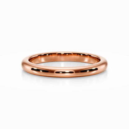 Classic D Wedding Band in Yellow Gold