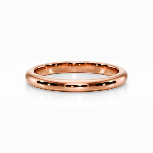 Classic D Wedding Band in Rose Gold