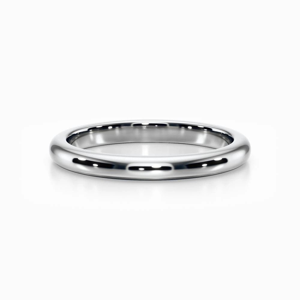 Classic D Wedding Band in Yellow Gold