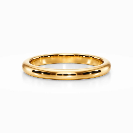 Classic D Wedding Band in Yellow Gold