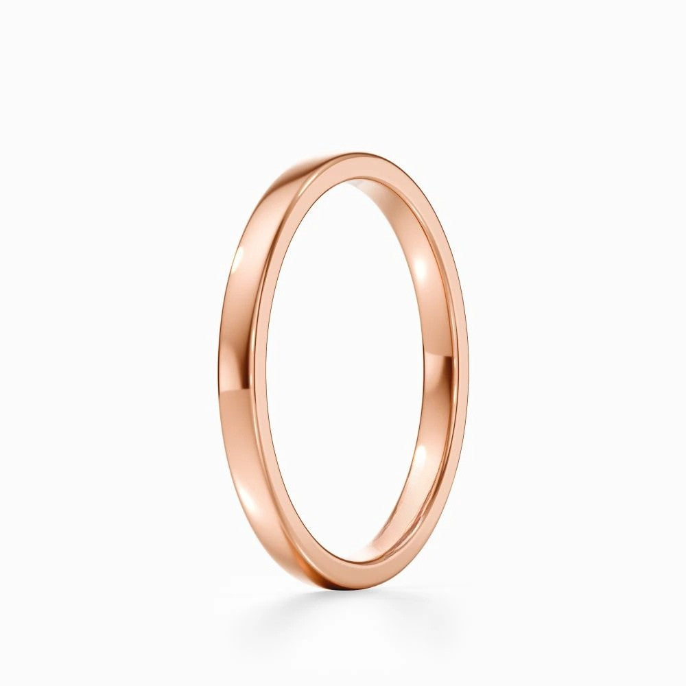 Classic Flat Wedding Band in White Gold