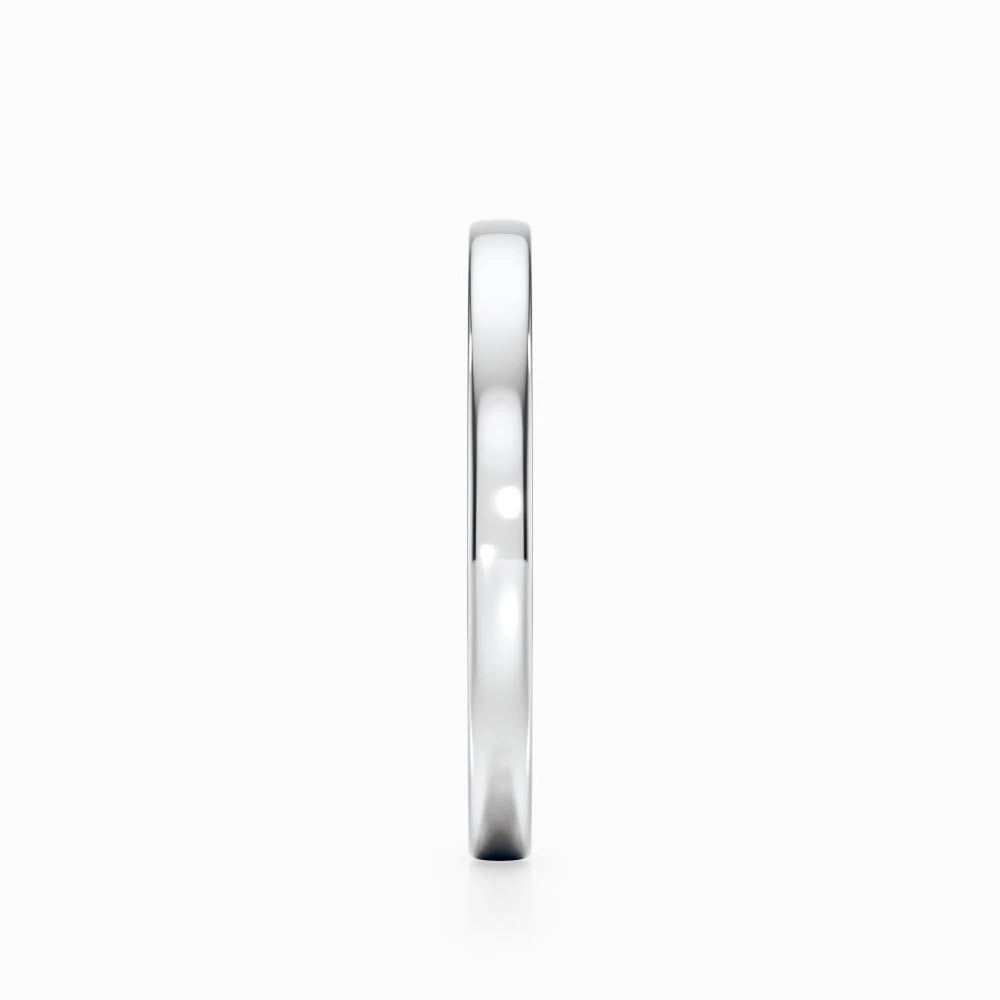 Classic Flat Wedding Band in White Gold