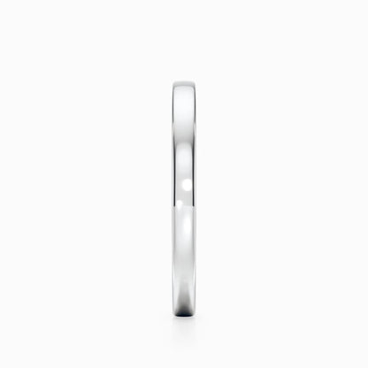Classic Flat Wedding Band in White Gold