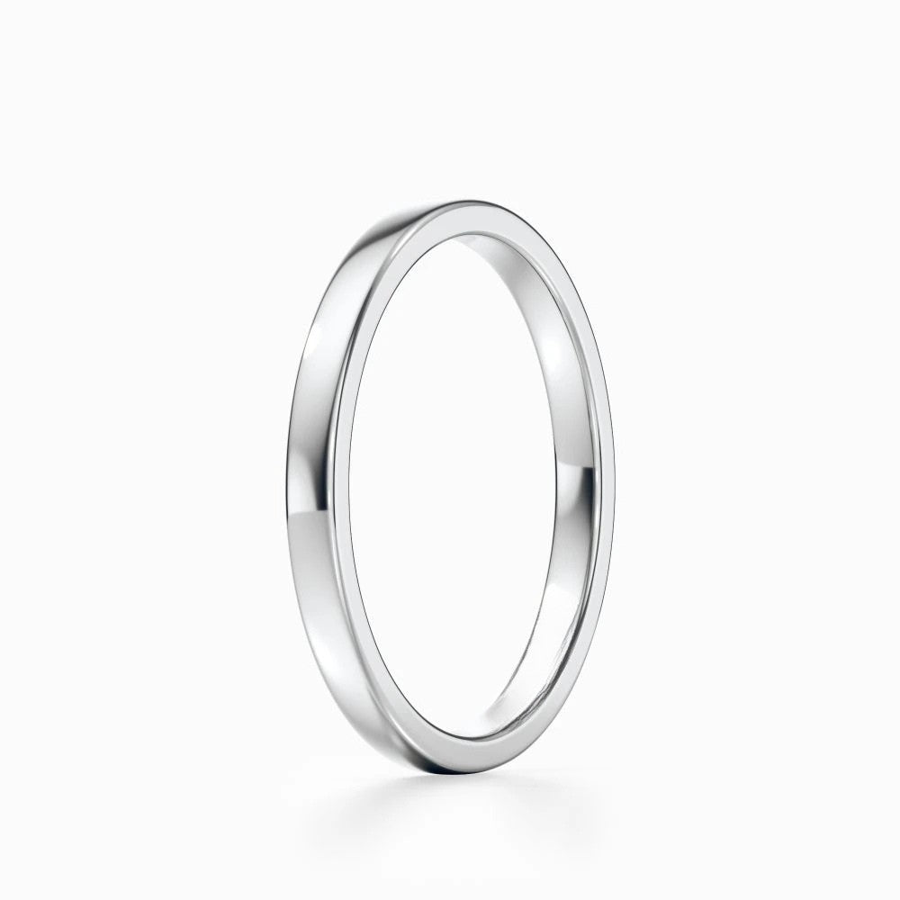 Classic Flat Wedding Band in White Gold
