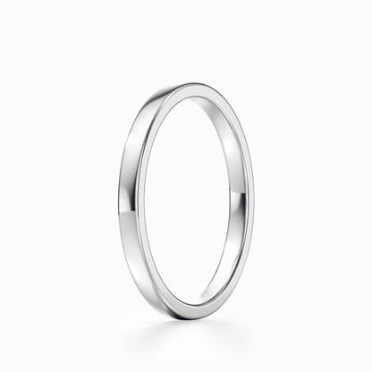 Classic Flat Wedding Band in White Gold