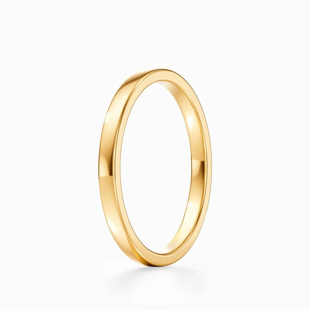 Classic Flat Wedding Band in White Gold