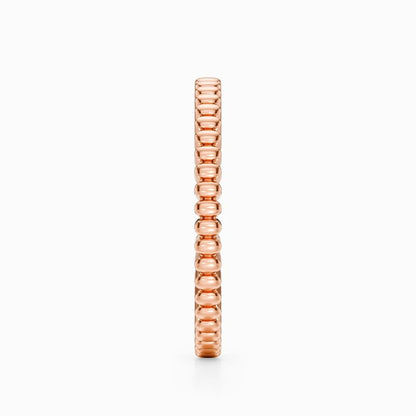 Gear Bead Wedding Band in White Gold
